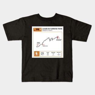 Madeira Island PR9 LEVADA DO CALDEIRÃO VERDE trail map Kids T-Shirt